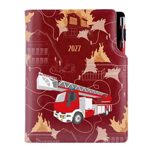 Diár DESIGN denný A5 2027 polský - bordová - Hasič