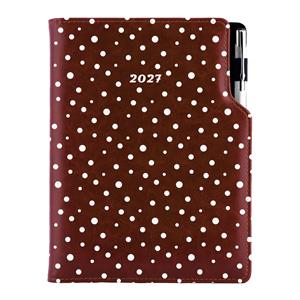 Diár DESIGN denný A5 2027 slovenský - hnedá - Bodky