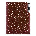 Diár DESIGN denný B5 2027 poľský - hnedá - bodky