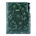 Diár DESIGN denný B5 2027 poľský - zelená - kvety