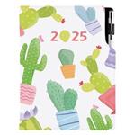 Diár DESIGN denný B6 2025 - Kaktus