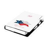 Diár DESIGN denný B6 2027 poľský - biela - Česko - vlajka