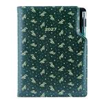 Diár DESIGN denný B6 2027 poľský - zelená - vetvičky