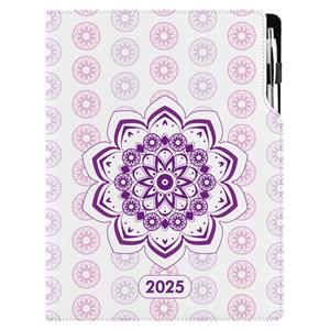 Diár DESIGN týždenný A4 2025 - Mandala fialový