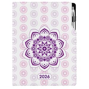 Diár DESIGN týždenný A4 2026 - Mandala fialová