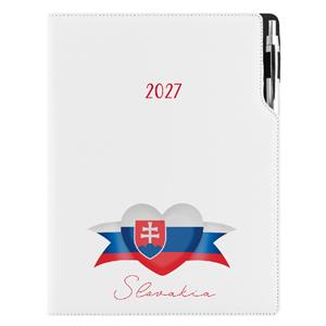 Diár DESIGN týždenný A4 2027 - biela - Slovensko - vlajka