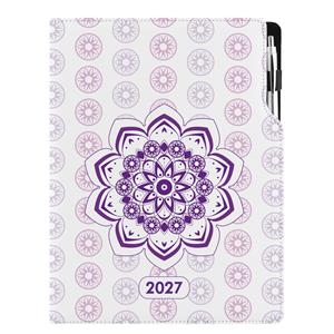 Diár DESIGN týždenný A4 2027 - Mandala fialová