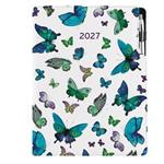 Diár DESIGN týždenný A4 2027 - Motýle modré