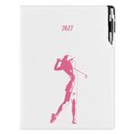 Diár DESIGN týždenný A4 2027 polský - biela - Golf žena