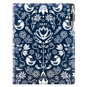 Diár DESIGN týždenný A4 2027 poľský - modrá - Folk