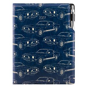 Diár DESIGN týždenný A4 2027 polský - modrá - Mustang