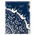 Diár DESIGN týždenný A4 2027 poľský - modrý - ornament
