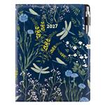 Diár DESIGN týždenný A4 2027 poľský - modrý - vážky