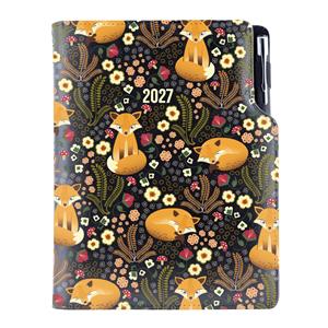 Diár DESIGN týždenný A5 2027 český - čierná - Líška