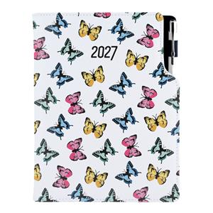 Diár DESIGN týždenný A5 2027 český - Motýle farebné