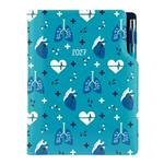 Diár DESIGN týždenný A5 2027 český - tyrkysová- Doktor - srdce