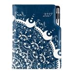 Diár DESIGN týždenný A5 2027 slovenský - modrá - Ornament