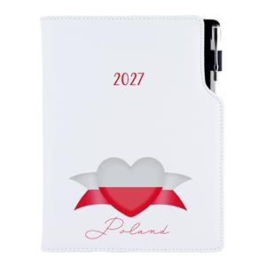 Diár DESIGN týždenný B5 2027 - biela - Poľsko - vlajka