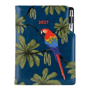 Diár DESIGN týždenný B5 2027 - modrá - Papagáj