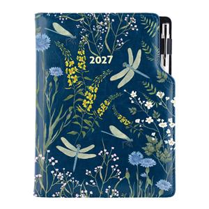 Diár DESIGN týždenný B5 2027 - modrá - Vážky