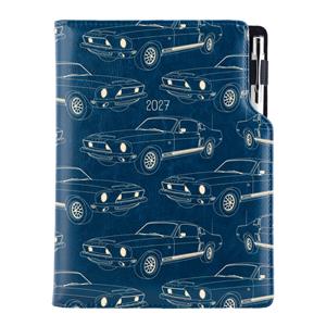 Diár DESIGN týždenný B5 2027 polský - modrá - Mustang