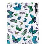 Diár DESIGN týždenný B5 2027 poľský - Motýle modré