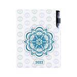 Diár DESIGN týždenný B6 2022 - Mandala modrý
