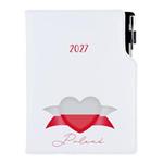 Diár DESIGN týždenný B6 2027 - biela - Poľsko - vlajka