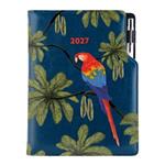 Diár DESIGN týždenný B6 2027 - modrá - Papagáj