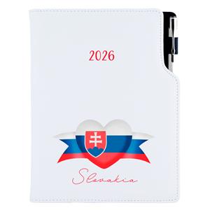 Diár DESIGN týždenný špeciál A5 2026 - biela - Slovensko - vlajka