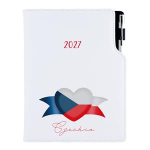 Diár DESIGN týždenný špeciál A5 2027 - biela - Česko - vlajka