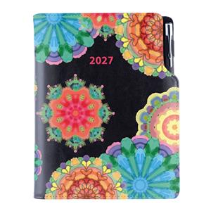 Diár DESIGN týždenný špeciál A5 2027 - čierna - Kaleidoskop