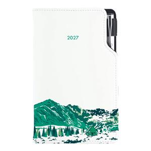 Diár DESIGN týždenný vreckový 2027 český - biela - hory