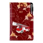 Diár DESIGN týždenný vreckový 2027 český - bordová - Hasič