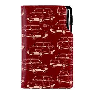 Diár DESIGN týždenný vreckový 2027 český - bordová - Maluch