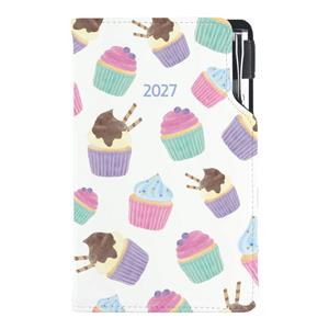Diár DESIGN týždenný vreckový 2027 český - Cupcake