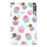 Diár DESIGN týždenný vreckový 2027 český - Cupcake