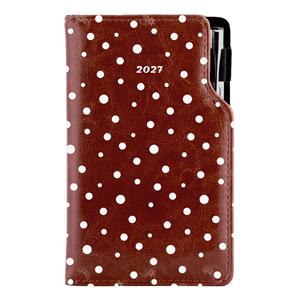 Diár DESIGN týždenný vreckový 2027 český - hnedá - Bodky