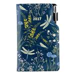 Diár DESIGN týždenný vreckový 2027 český - modrá - Vážky
