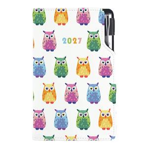 Diár DESIGN týždenný vreckový 2027 český - Sova