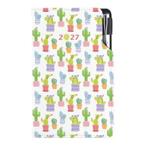 Diár DESIGN týždenný vreckový 2027 poľský - Kaktus