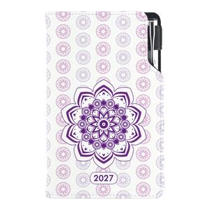 Diár DESIGN týždenný vreckový 2027 poľský - Mandala fialový