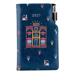 Diár DESIGN týždenný vreckový 2027 polský - modrá - Hotel