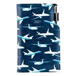 Diár DESIGN týždenný vreckový 2027 polský - modrá - lietadlá