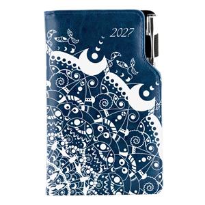 Diár DESIGN týždenný vreckový 2027 poľský - modrý - ornament