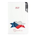 Diár DESIGN týždenný vreckový 2027 slovenský - biela - Česko - vlajka