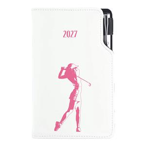 Diár DESIGN týždenný vreckový 2027 slovenský - biela - Golf žena