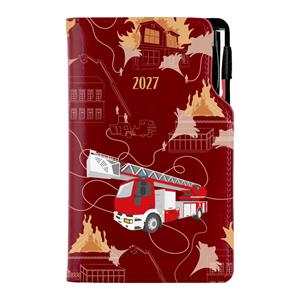 Diár DESIGN týždenný vreckový 2027 slovenský - bordová - Hasič