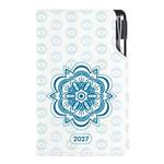 Diár DESIGN týždenný vreckový 2027 slovenský - Mandala modrá