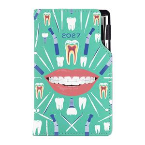 Diár DESIGN týždenný vreckový 2027 slovenský - mätová - zubár